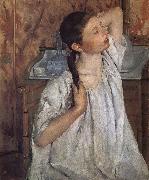 Mary Cassatt The girl do up her hair Spain oil painting reproduction
